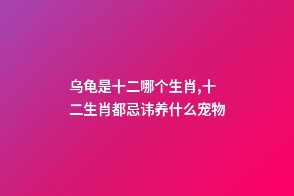 乌龟是十二哪个生肖,十二生肖都忌讳养什么宠物-第1张-观点-玄机派