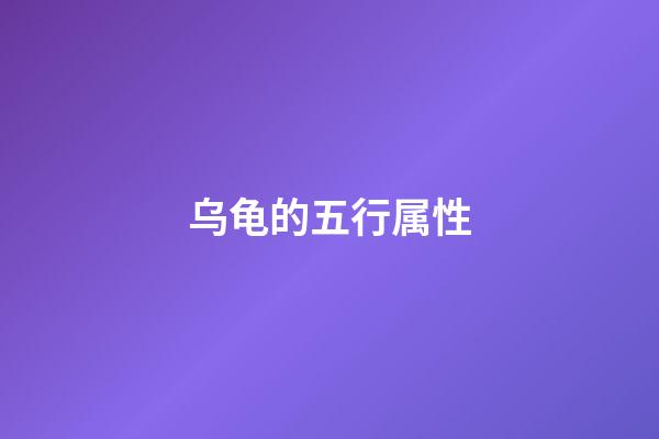 乌龟的五行属性