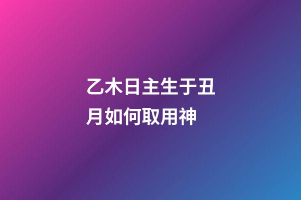 乙木日主生于丑月如何取用神?