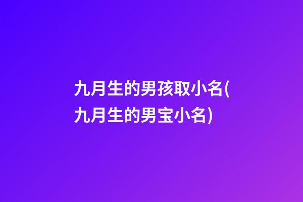 九月生的男孩取小名(九月生的男宝小名)