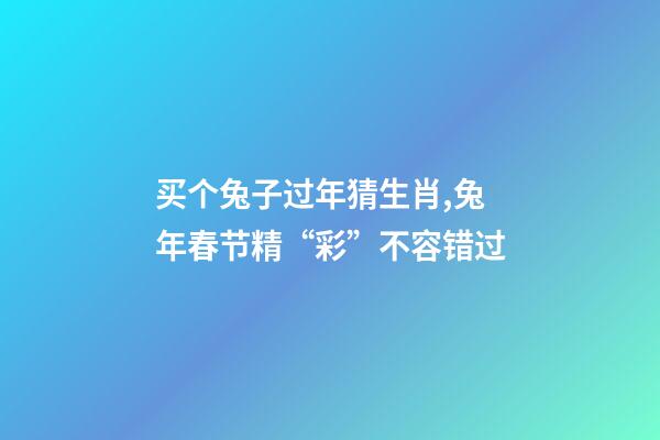 买个兔子过年猜生肖,兔年春节精“彩”不容错过-第1张-观点-玄机派