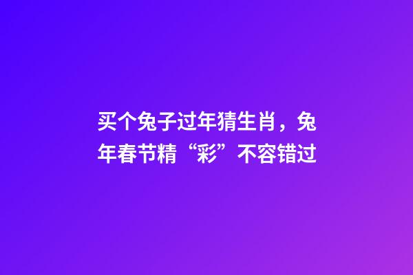 买个兔子过年猜生肖，兔年春节精“彩”不容错过-第1张-观点-玄机派