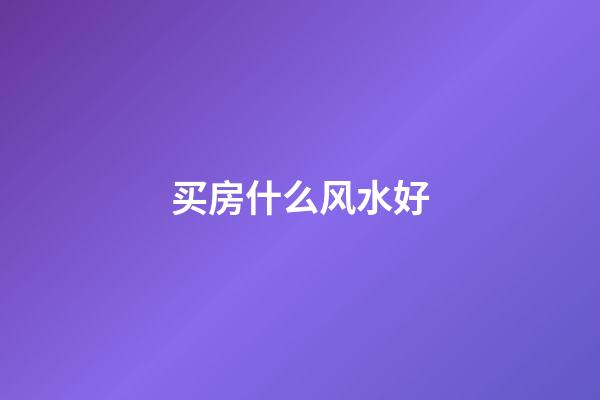 买房什么风水好