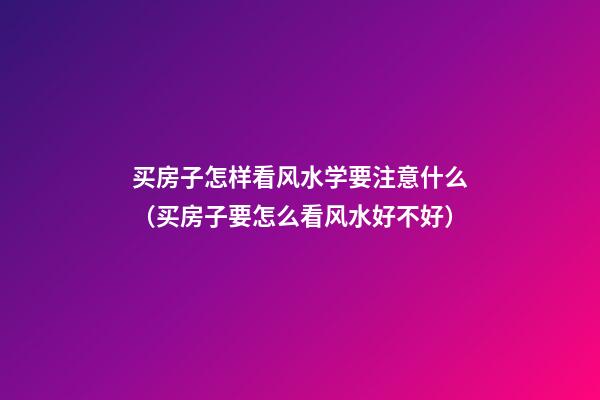 买房子怎样看风水学要注意什么（买房子要怎么看风水好不好）
