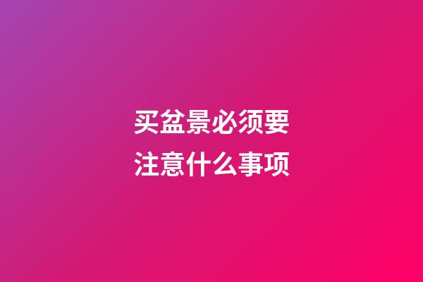 买盆景必须要注意什么事项