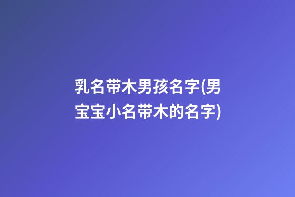 乳名带木男孩名字(男宝宝小名带木的名字)