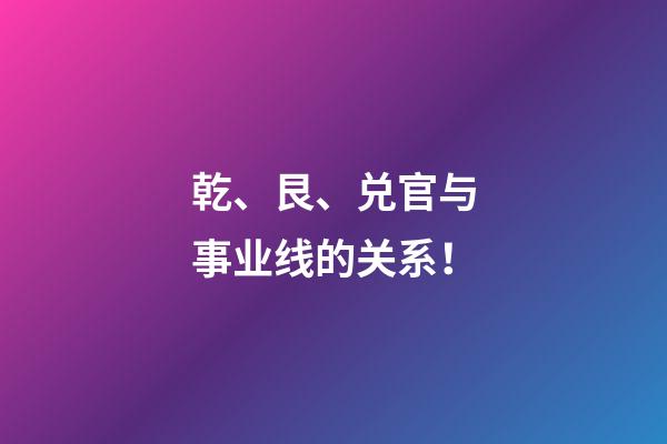 乾、艮、兑官与事业线的关系！