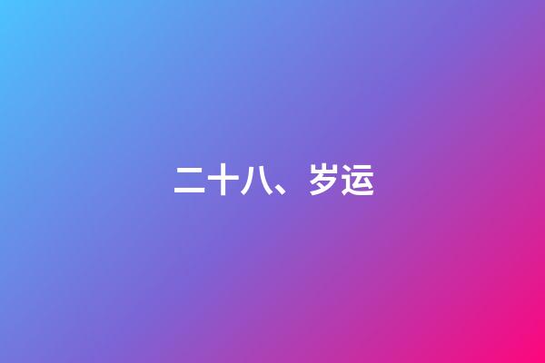 二十八、岁运
