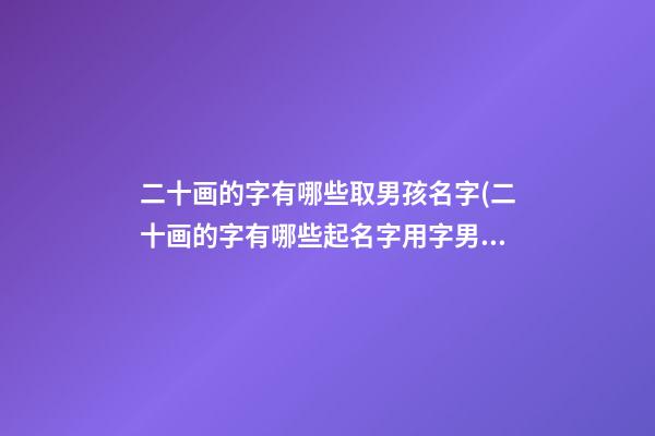 二十画的字有哪些取男孩名字(二十画的字有哪些起名字用字男孩)