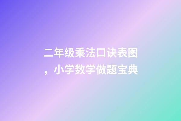 二年级乘法口诀表图，小学数学做题宝典-第1张-观点-玄机派