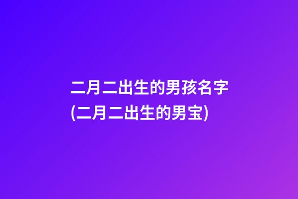 二月二出生的男孩名字(二月二出生的男宝)