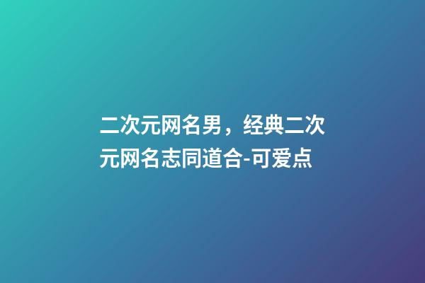二次元网名男，经典二次元网名志同道合-可爱点-第1张-观点-玄机派