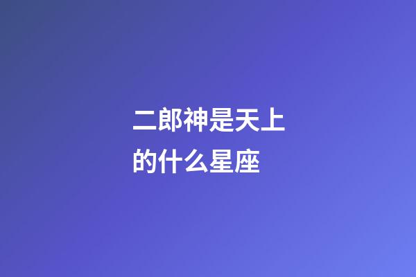 二郎神是天上的什么星座