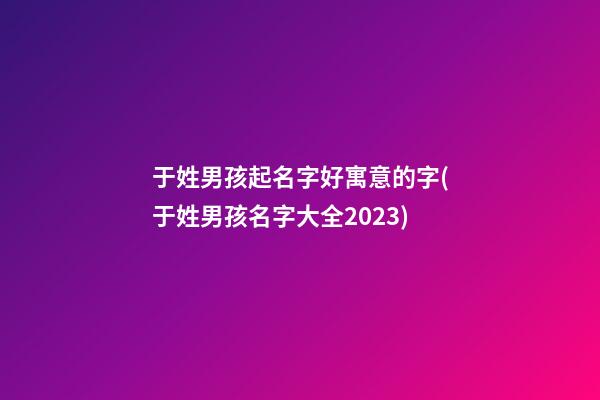 于姓男孩起名字好寓意的字(于姓男孩名字大全2023)