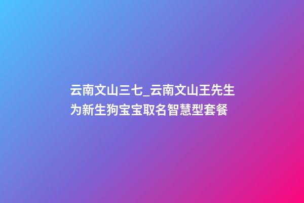 云南文山三七_云南文山王先生为新生狗宝宝取名智慧型套餐-第1张-公司起名-玄机派