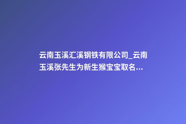 云南玉溪汇溪钢铁有限公司_云南玉溪张先生为新生猴宝宝取名吉祥型套餐-第1张-公司起名-玄机派