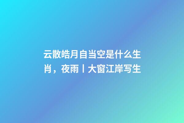 云散皓月自当空是什么生肖，夜雨丨大窗江岸写生(三章)-第1张-观点-玄机派