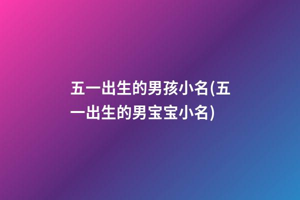 五一出生的男孩小名(五一出生的男宝宝小名)
