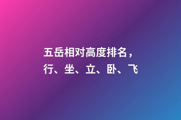 五岳相对高度排名，行、坐、立、卧、飞-第1张-观点-玄机派