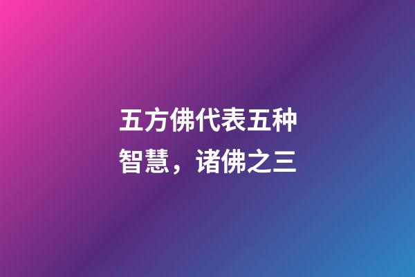 五方佛代表五种智慧，诸佛之三-第1张-观点-玄机派