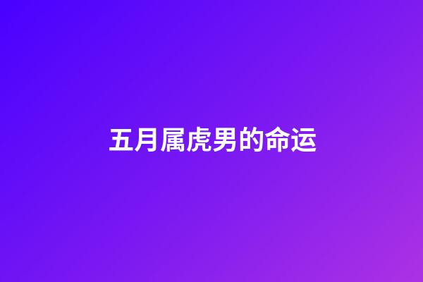 五月属虎男的命运(关注5个属虎的战士,虎年小目标公布)-第1张-观点-玄机派