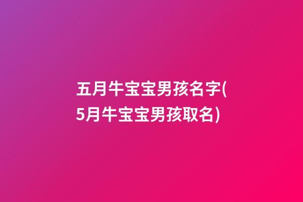 五月牛宝宝男孩名字(5月牛宝宝男孩取名)