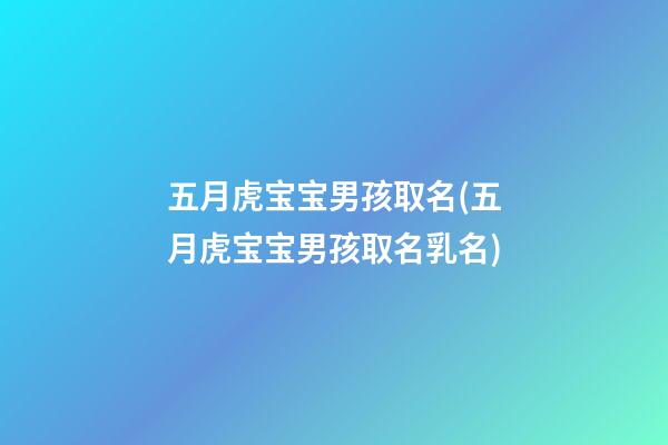 五月虎宝宝男孩取名(五月虎宝宝男孩取名乳名)