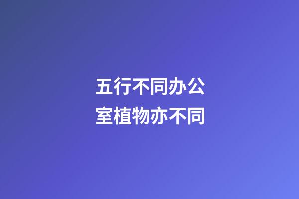 五行不同办公室植物亦不同