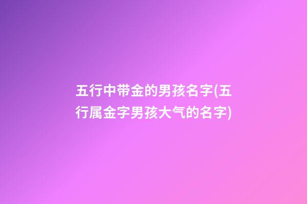 五行中带金的男孩名字(五行属金字男孩大气的名字)
