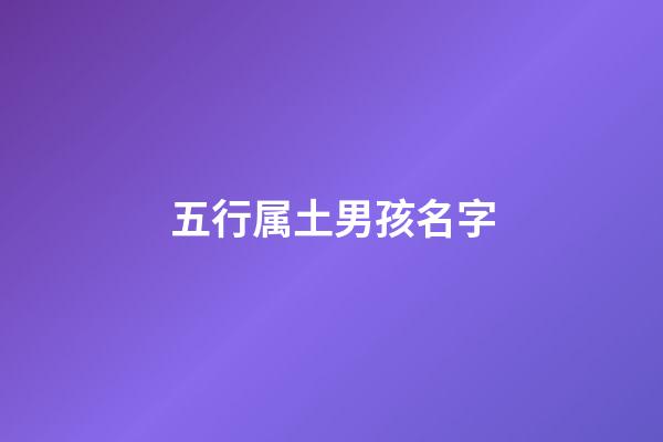 五行属土男孩名字(五行属土和火的男孩名字)-第1张-男孩起名-玄机派