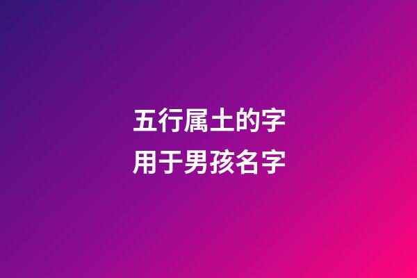 五行属土的字用于男孩名字(五行属土的字用于男孩名字有哪些)-第1张-男孩起名-玄机派