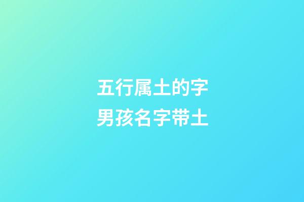 五行属土的字男孩名字带土(五行属土的字男孩用字大全)-第1张-男孩起名-玄机派