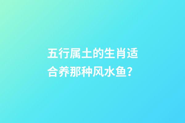 五行属土的生肖适合养那种风水鱼？