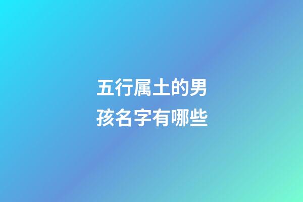 五行属土的男孩名字有哪些(五行属土的男孩名字有哪些好听)-第1张-男孩起名-玄机派