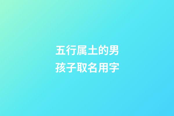 五行属土的男孩子取名用字(五行属土的字男孩用字推荐)-第1张-男孩起名-玄机派