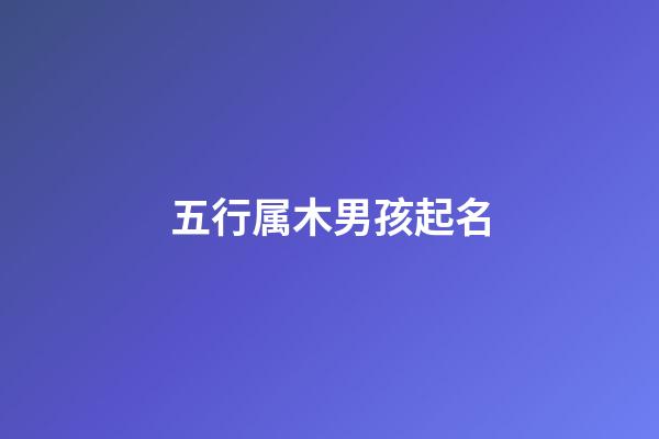 五行属木男孩起名(五行属木男孩起名注意事项)-第1张-男孩起名-玄机派