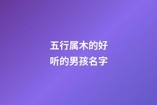 五行属木的好听的男孩名字(五行属木的名字男宝宝)-第1张-男孩起名-玄机派