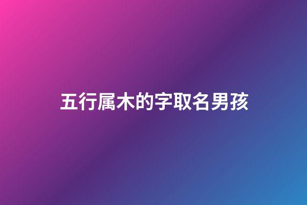 五行属木的字取名男孩(五行属木的字取名男孩兔宝宝)-第1张-男孩起名-玄机派