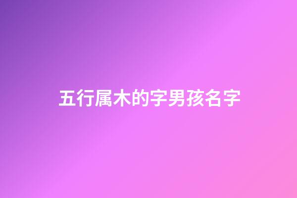 五行属木的字男孩名字(五行属木的字大全男孩名字)-第1张-男孩起名-玄机派