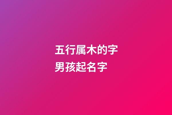 五行属木的字男孩起名字(五行属木的男孩名用字)-第1张-男孩起名-玄机派