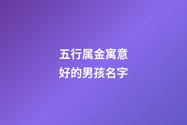 五行属金寓意好的男孩名字(五行属金寓意好的男孩女孩名字大全)-第1张-女孩起名-玄机派