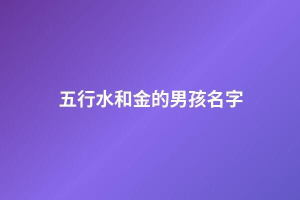 五行水和金的男孩名字(五行金和水组合的名字)-第1张-男孩起名-玄机派
