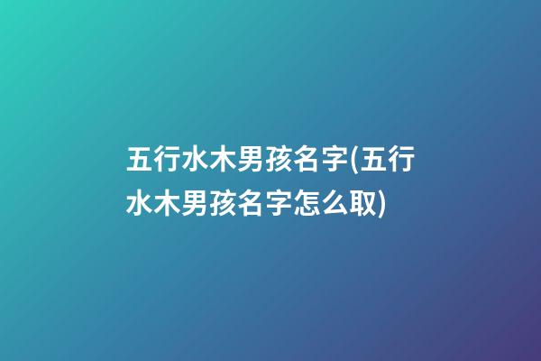 五行水木男孩名字(五行水木男孩名字怎么取)