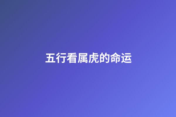 五行看属虎的命运