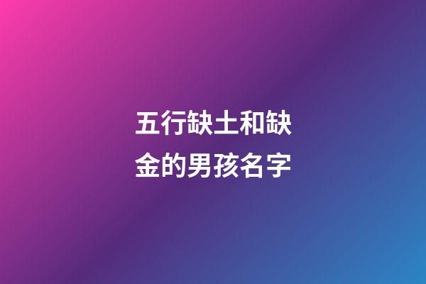 五行缺土和缺金的男孩名字(五行缺土和缺金的男孩名字怎么取)-第1张-男孩起名-玄机派