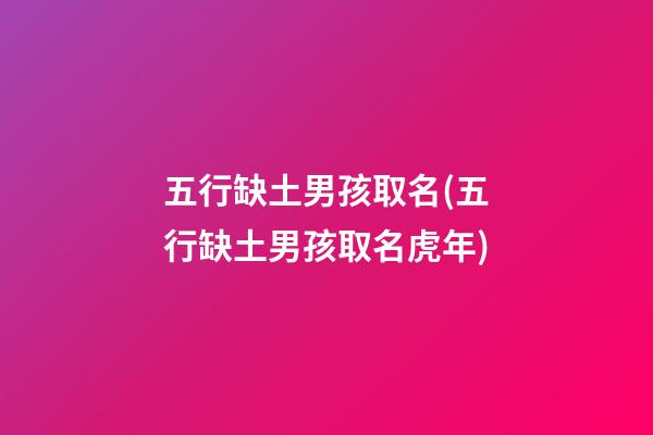 五行缺土男孩取名(五行缺土男孩取名虎年)