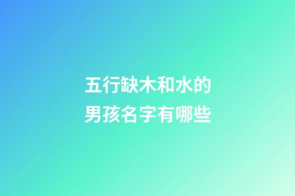 五行缺木和水的男孩名字有哪些(五行缺木跟水的男孩名字)-第1张-男孩起名-玄机派