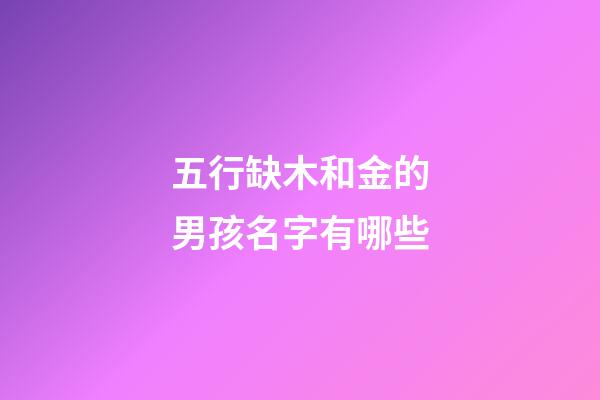 五行缺木和金的男孩名字有哪些(五行缺木金的男孩名字大全集)-第1张-男孩起名-玄机派