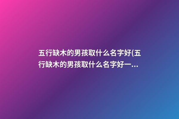 五行缺木的男孩取什么名字好(五行缺木的男孩取什么名字好一点)