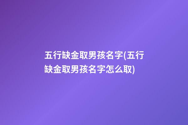五行缺金取男孩名字(五行缺金取男孩名字怎么取)